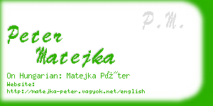 peter matejka business card